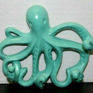 Teal Octopus Wall Key Holder Hooks Nautical Young